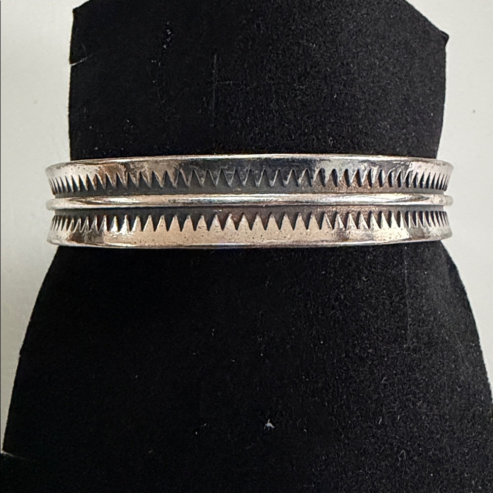 Minimalist Tooth Sterling Silver Cuff Bangle Bracelet